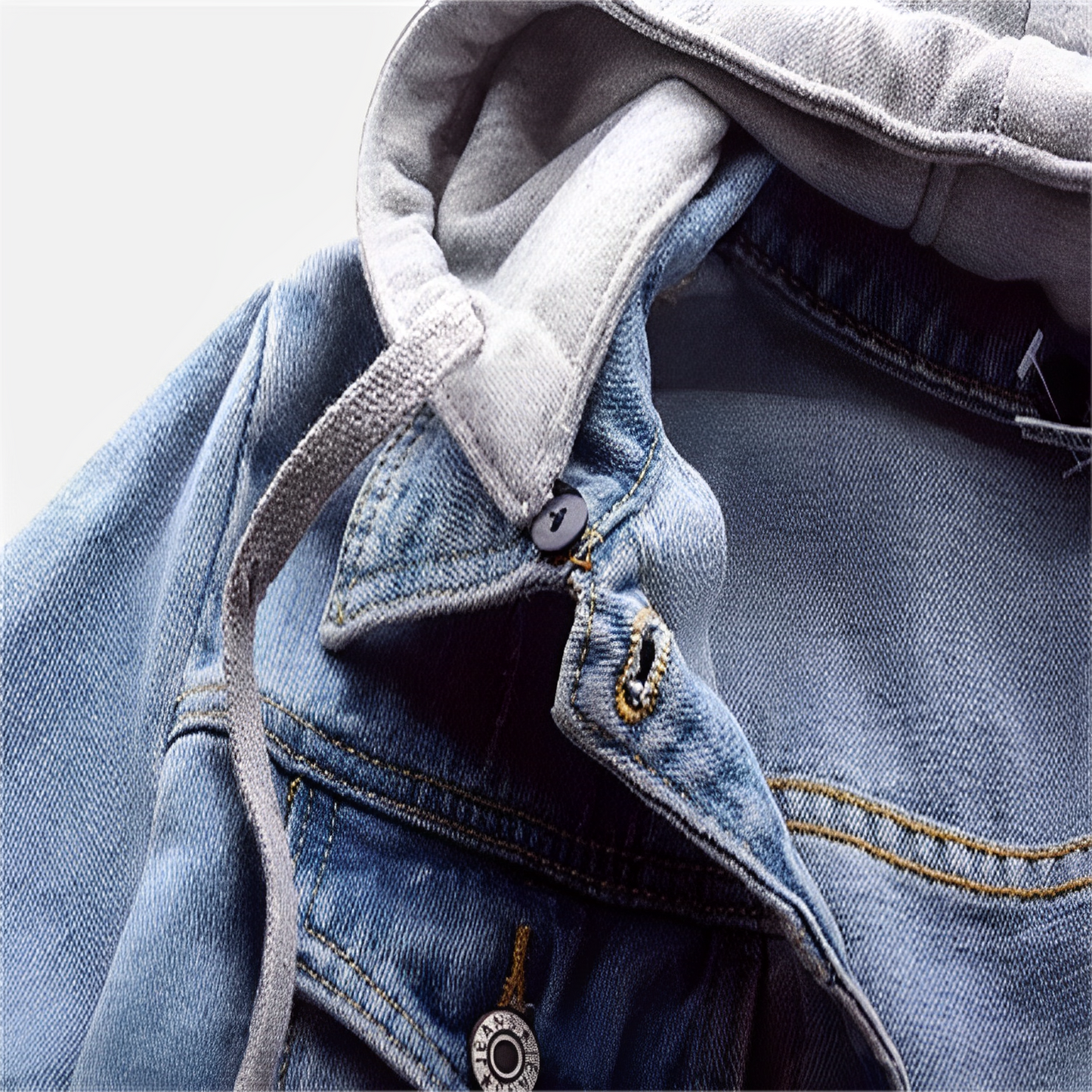 Adah - Long Denim Jacket with Removable Hood