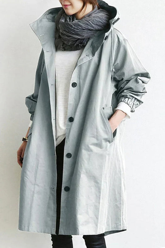 Mara – Waterproof trench coat with hood for rainy days