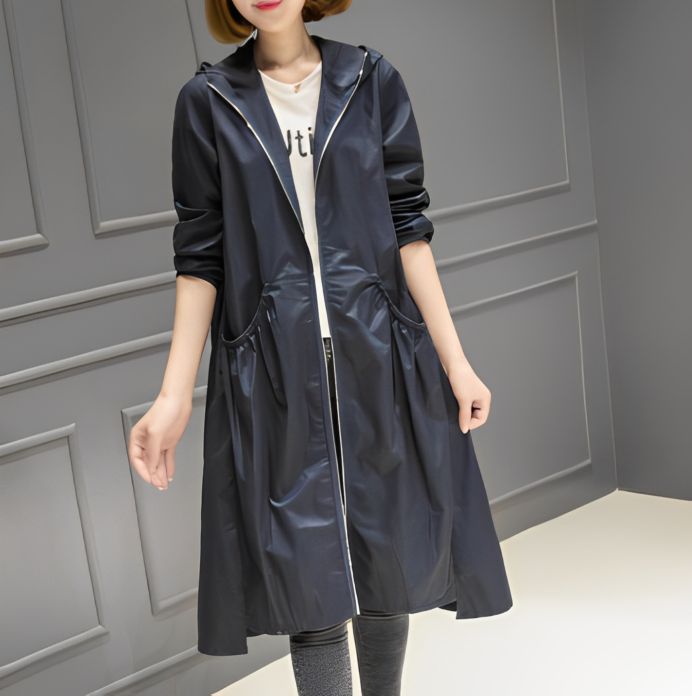Margarette - Elegant Raincoat with Hood for Women