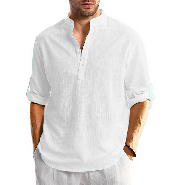 Bryson - Men's Linen Long Sleeve Shirt in Relaxed Fit