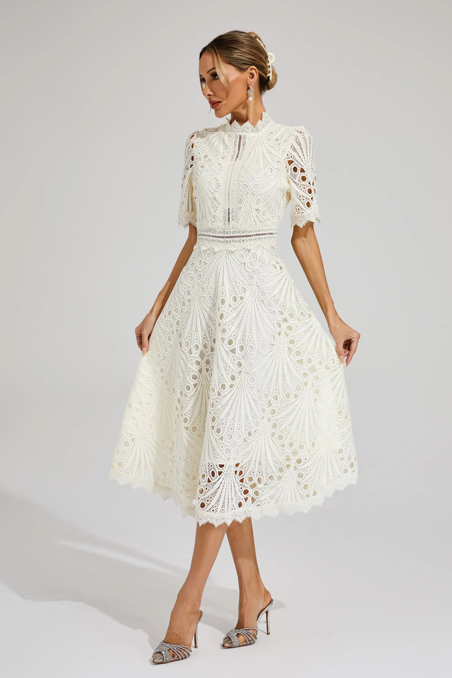 Pierre - Midi dress lace and refinement