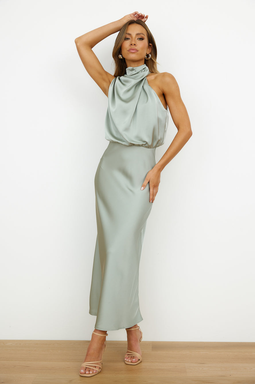 Elianna – Elegant midi dress with asymmetrical neckline