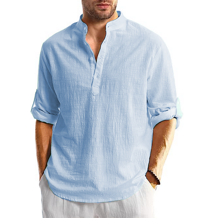 Bryson - Men's Linen Long Sleeve Shirt in Relaxed Fit