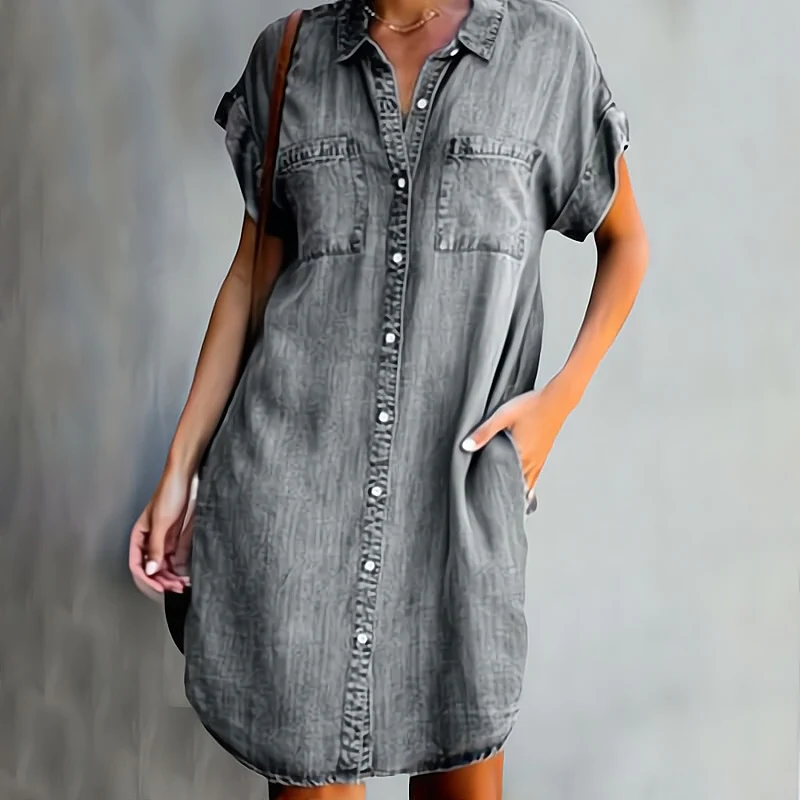 Delight – Casual denim dress with buttons