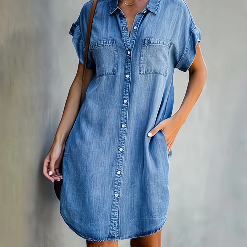 Delight – Casual denim dress with buttons