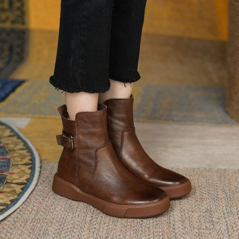 Belladonna - Vintage Leather Ankle Boots