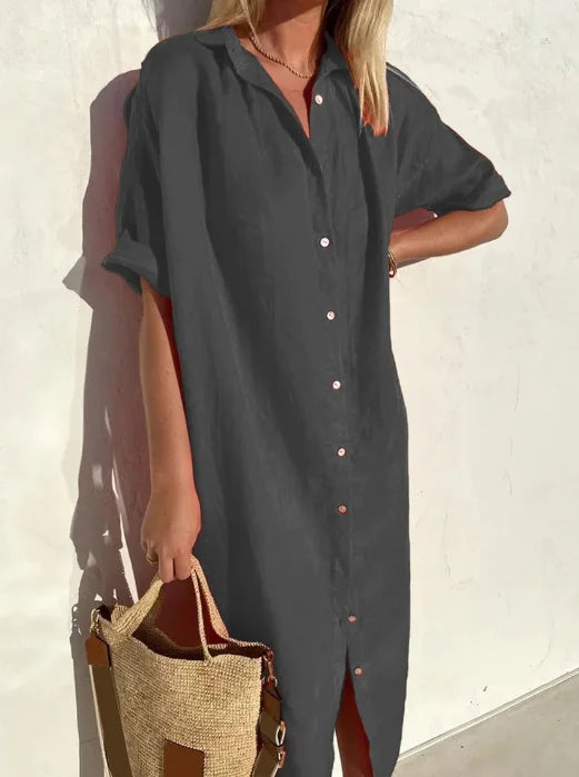 Maloi - Linen Shirt Dress Effortlessly