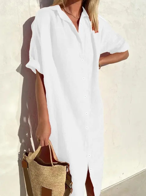Maloi - Linen Shirt Dress Effortlessly