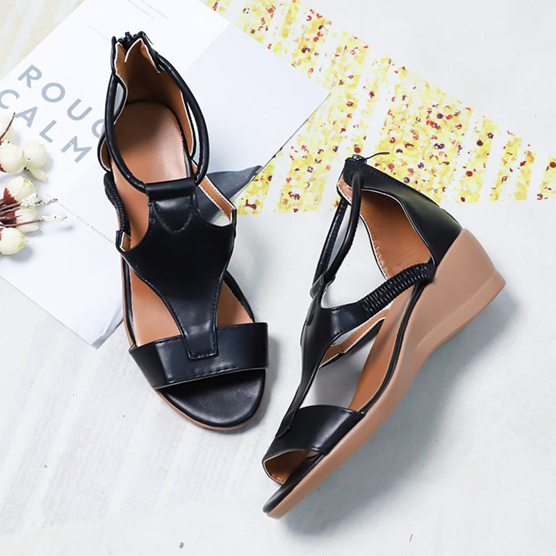 Anne – Leather orthopedic sandals with heel